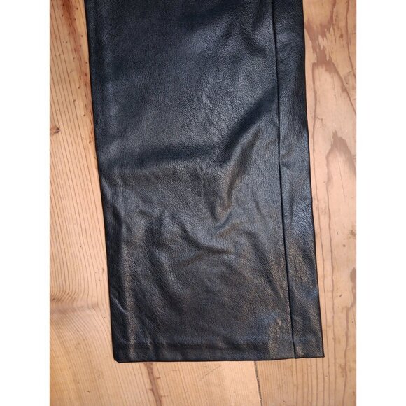 IMAN Global Chic Womens M Textured Faux Leather Bootcut Pant Black Zip NWOT - Picture 3 of 10